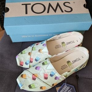 Toms - Limited Edition Alpargata in Green Matcha Boba Tea Print